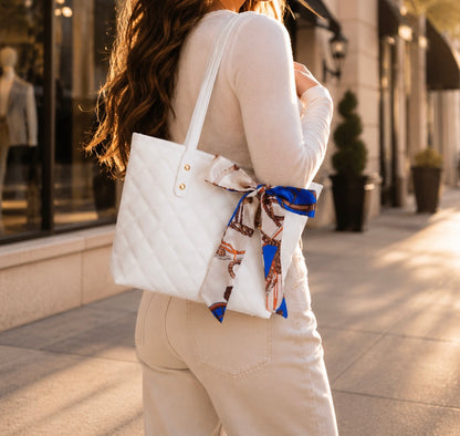 Classic Quilted Tote with Scarf