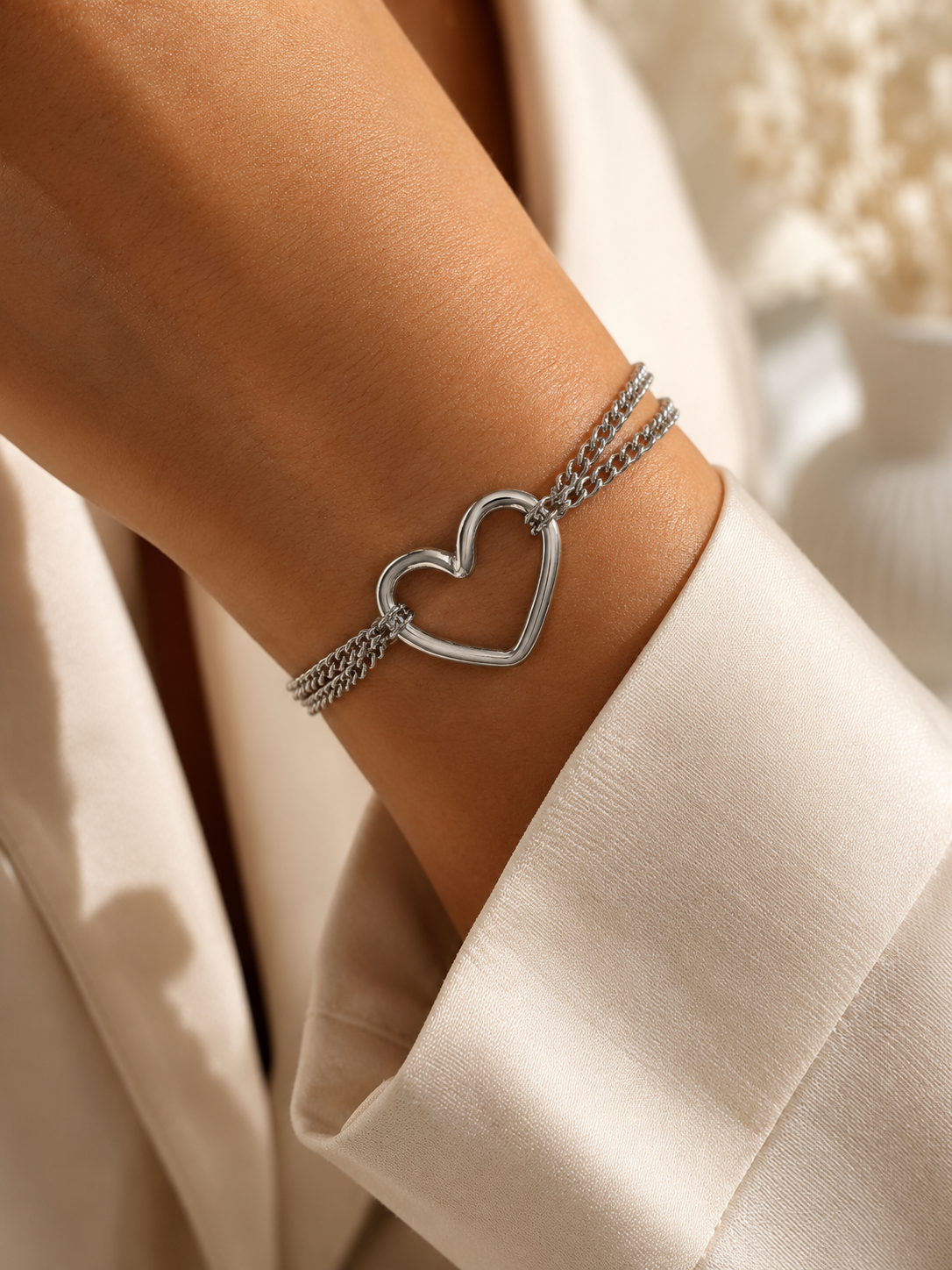 Open Heart Bracelet – Waterproof, Tarnish Resistant | Gold & Silver