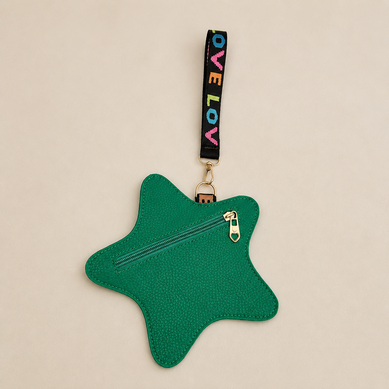 Green Star Wristlet Pouch