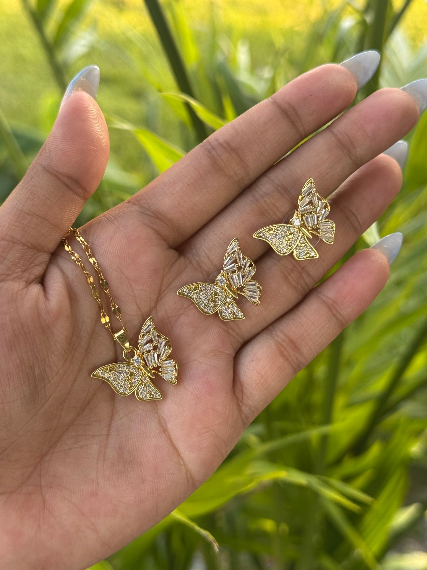 Crystal Flutter Necklace & Earrings
