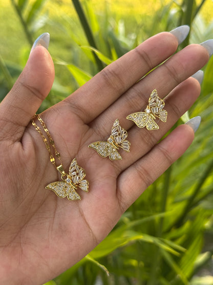 Crystal Flutter Necklace & Earrings