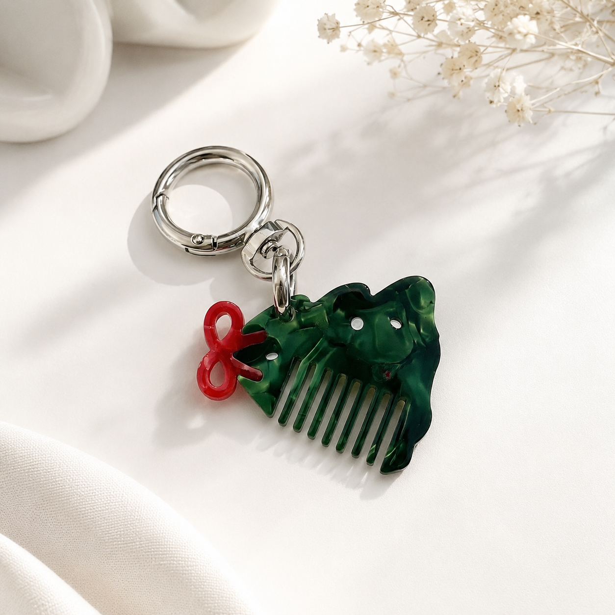 Christmas Tree Mini Brush Bag Charm