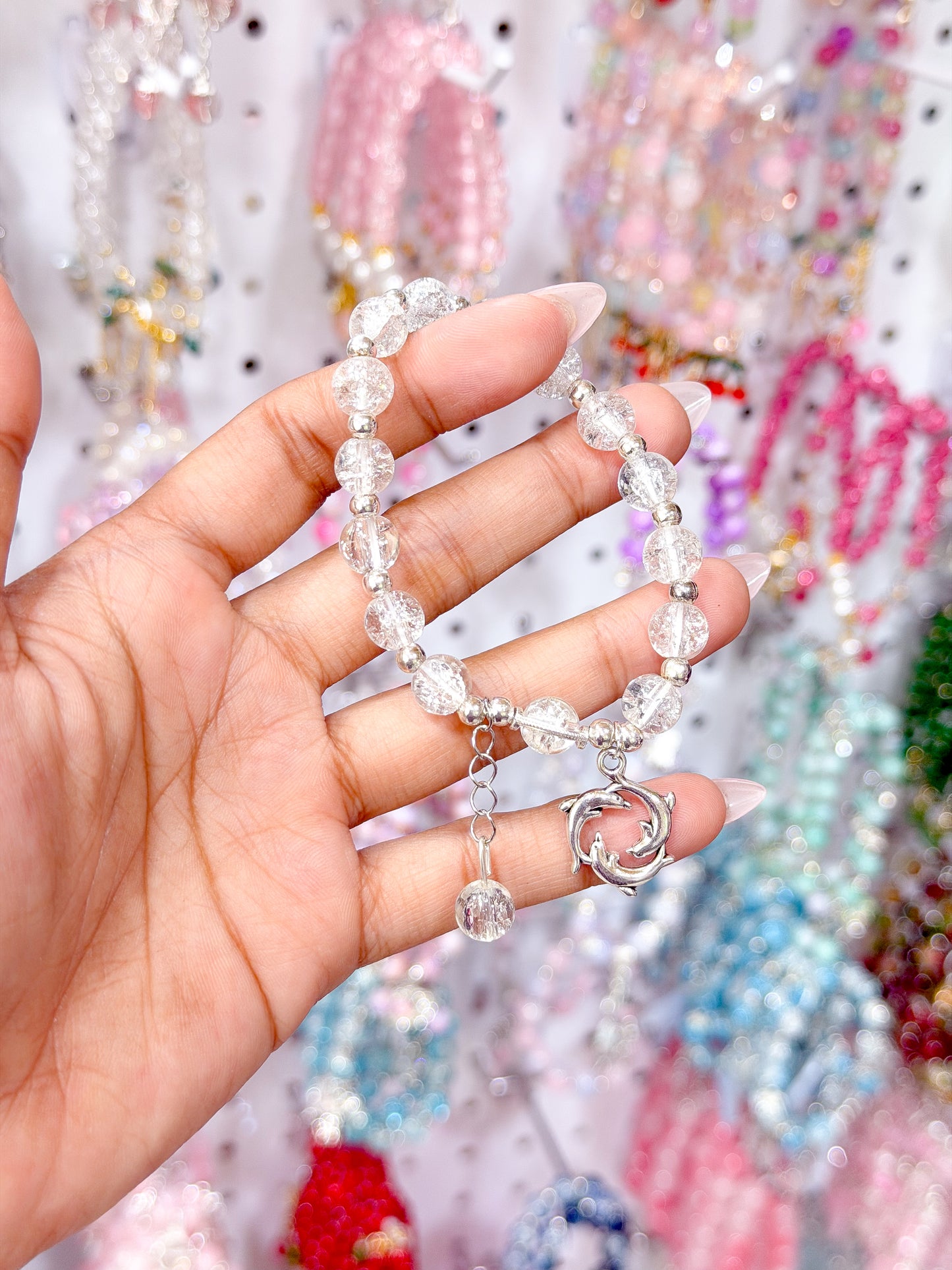 Dolphin & Swan Lucky Charm Beaded Bracelets