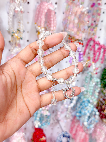 Dolphin & Swan Lucky Charm Beaded Bracelets