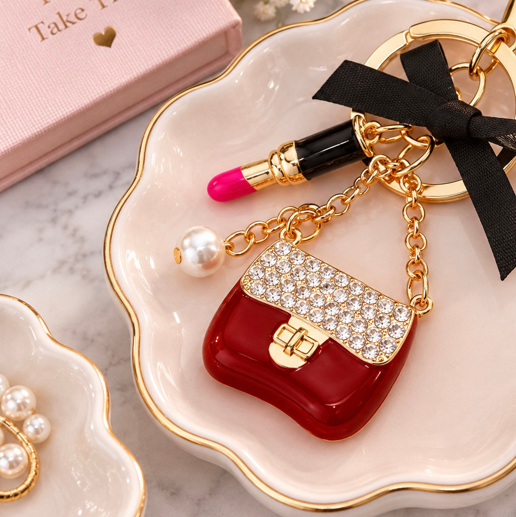 Glam Girl Purse Charm Keychain