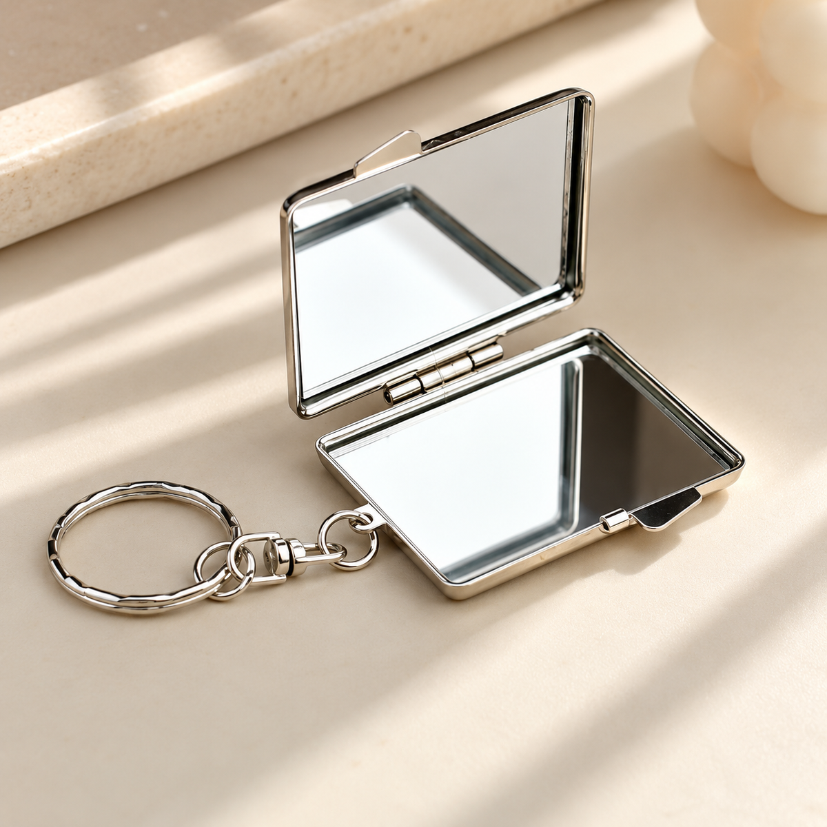 Personalized Square Compact Mirror Keychain