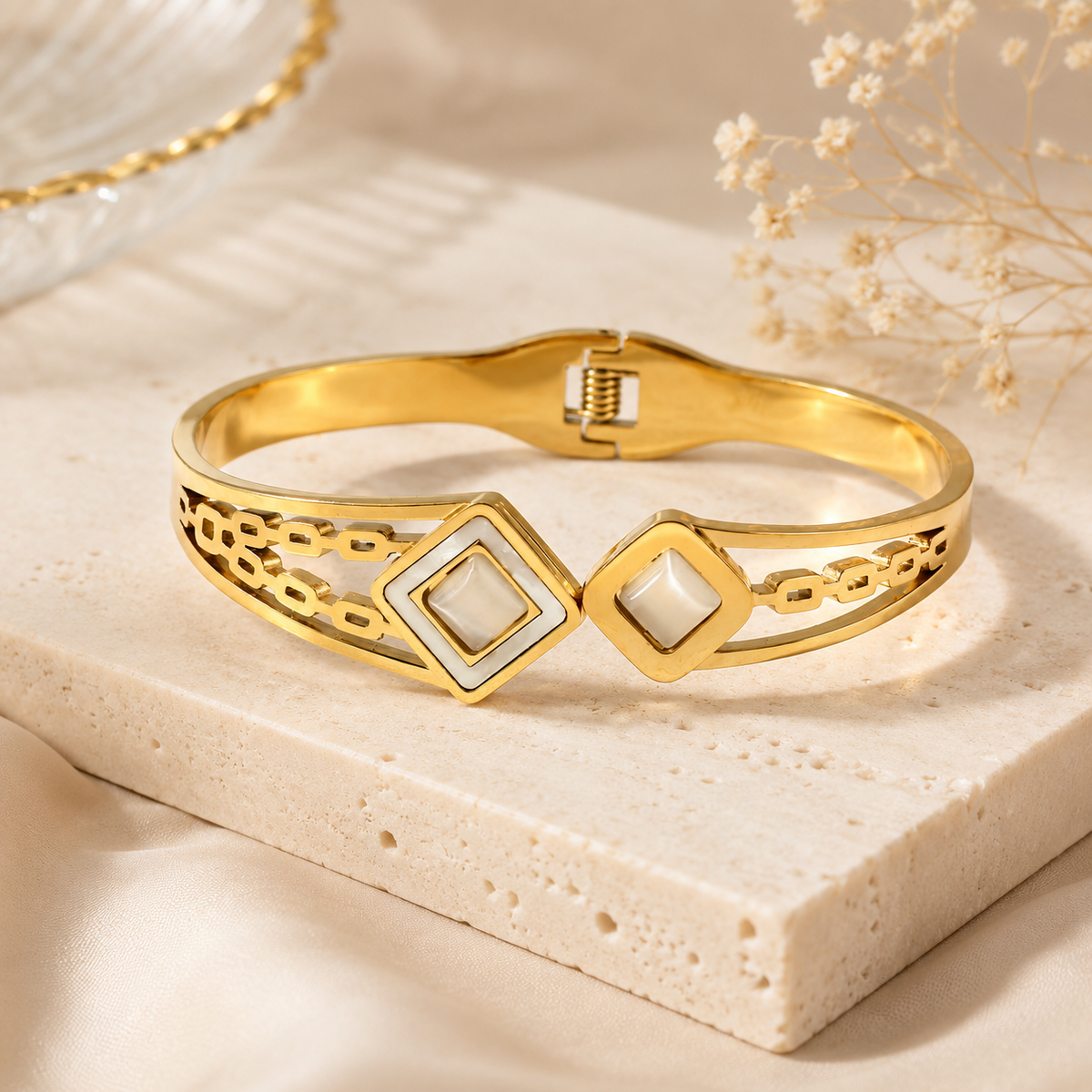 Celine Bangle Bracelet - Tarnished Resistant