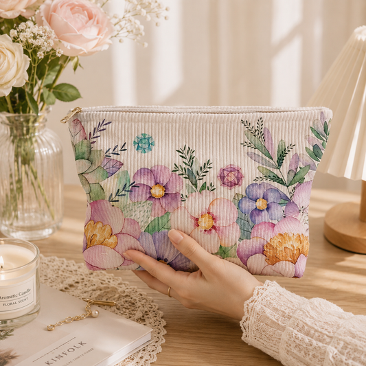 Floral Garden Makeup Bag