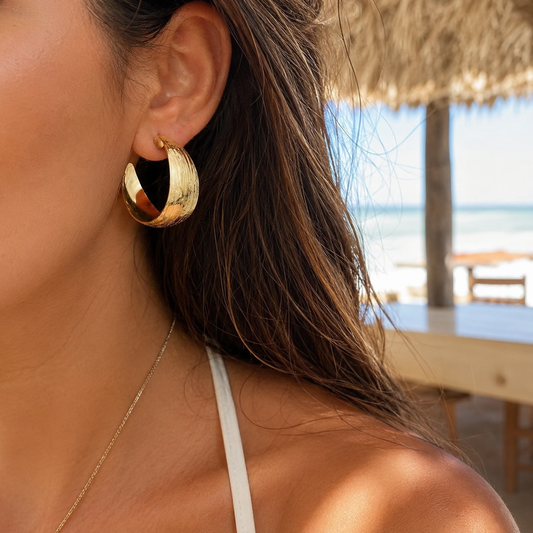 Monaco Statement Hoop Earrings | Tarnish Resistant B-38