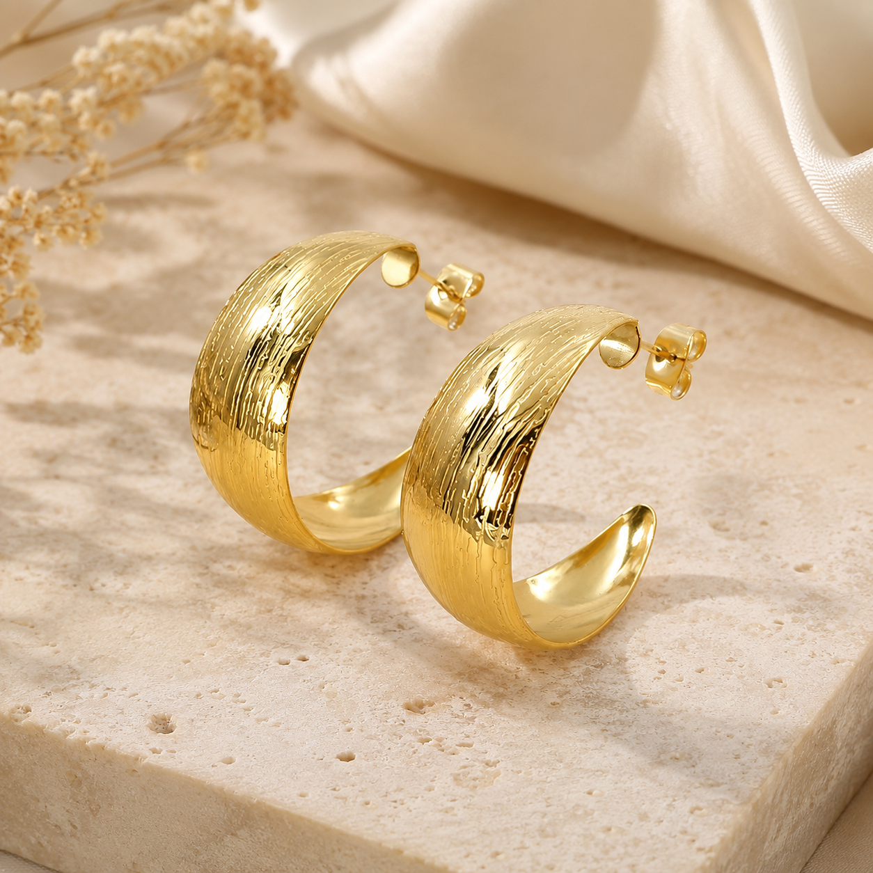 Monaco Statement Hoop Earrings | Tarnish Resistant B-38