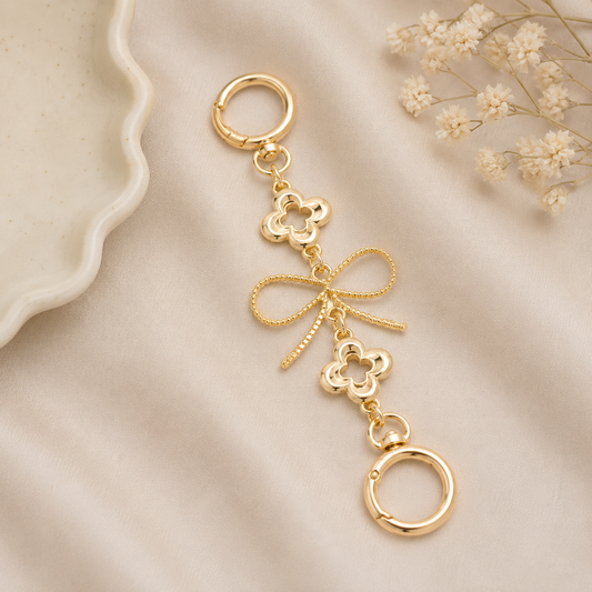 Gold Clover Bag Charm Extender