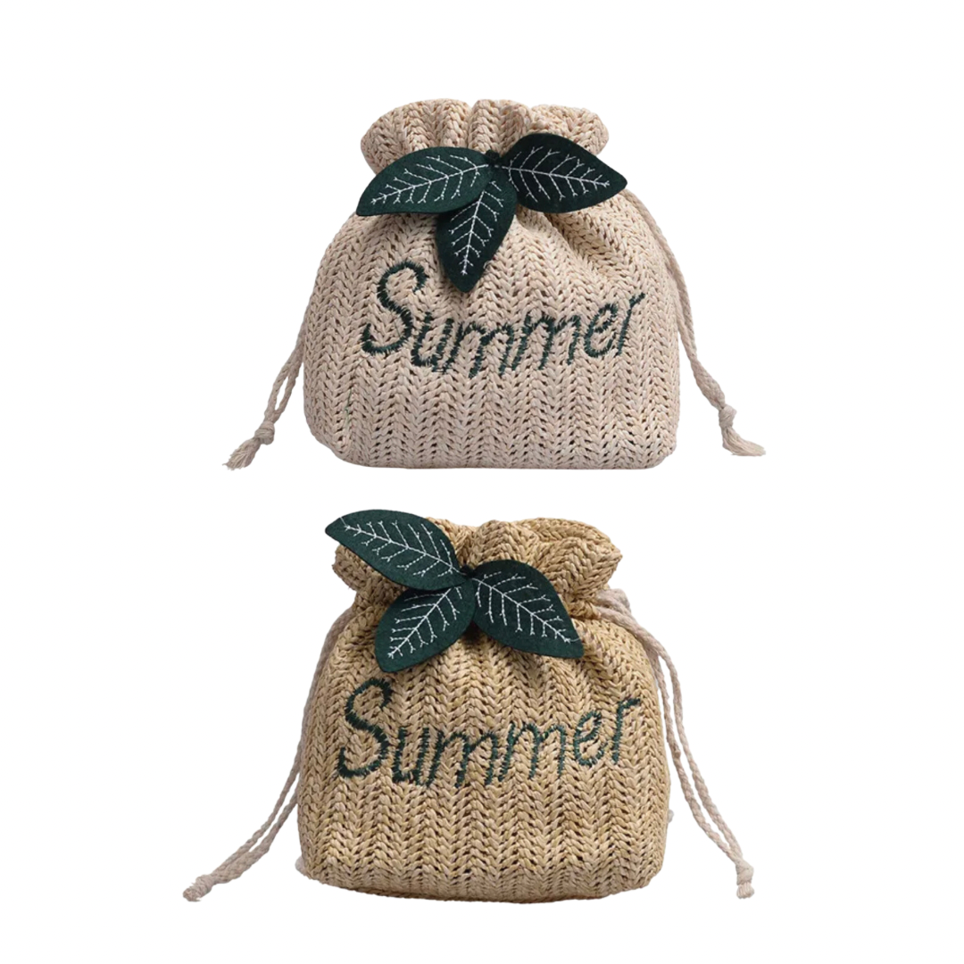 Summer Straw Bucket Bag