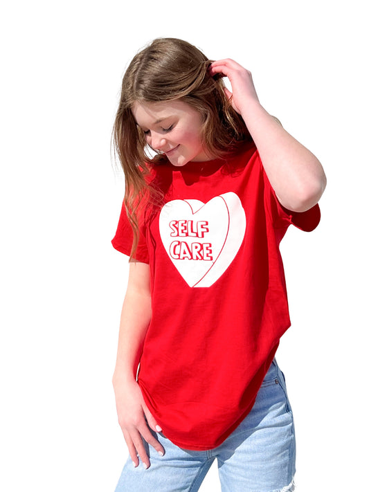Self Care T- Shirt ( White Heart )