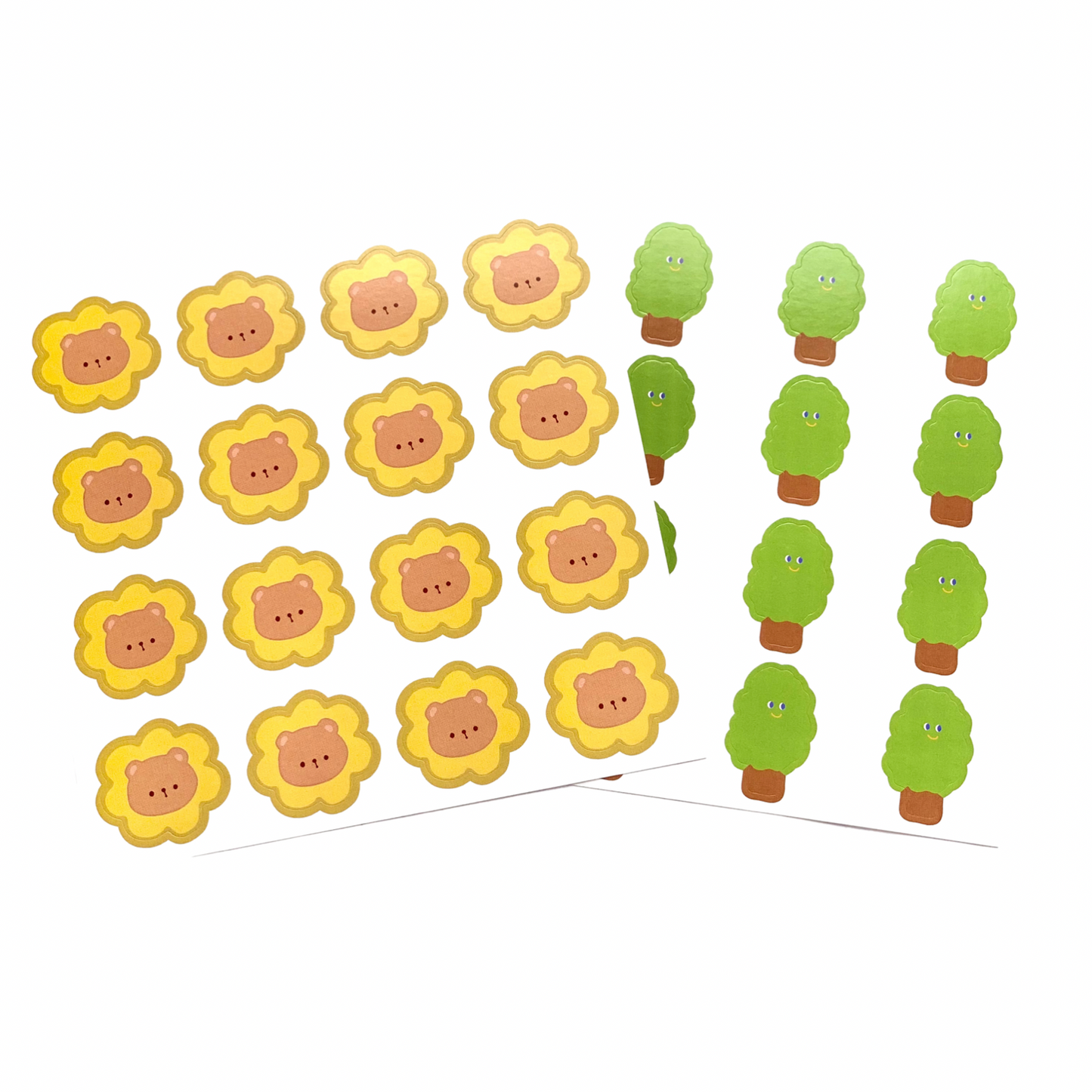 Sunflower Teddy & Tree Sticker Sheets (2pcs)