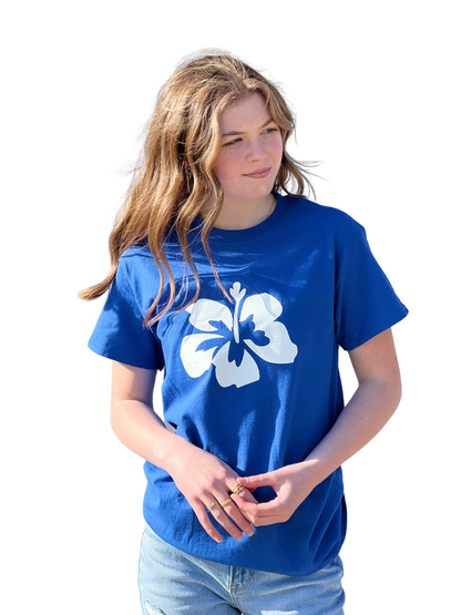 Hibiscus T-Shirt ( Blue )