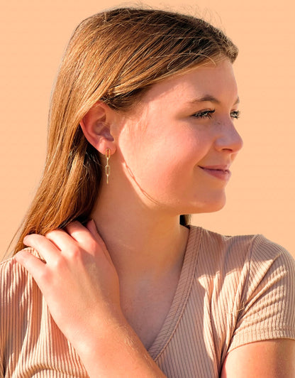 Paperclip Stud Drop Earrings